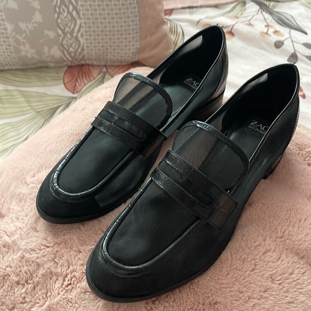 NEW ZAC Zac Posen Alisa Mesh Penny Loafers 9 Black